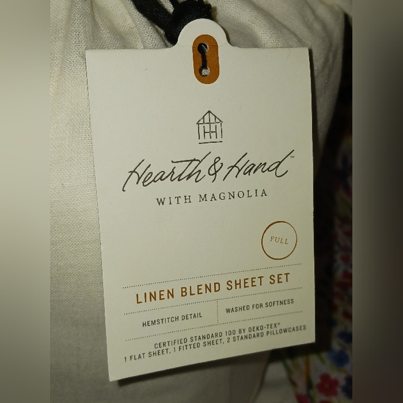 Hearth & Hand Sour Cream Linen Cotton Blend Sheet Set FULL SIZE - Picture 2 of 11